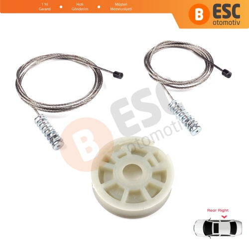 Ford Focus MK1 1998-2005 4/5 Kapı Hatchback Sedan Wagon 1143004 İçin Arka Sağ Kapı Cam Kriko Tamir Seti