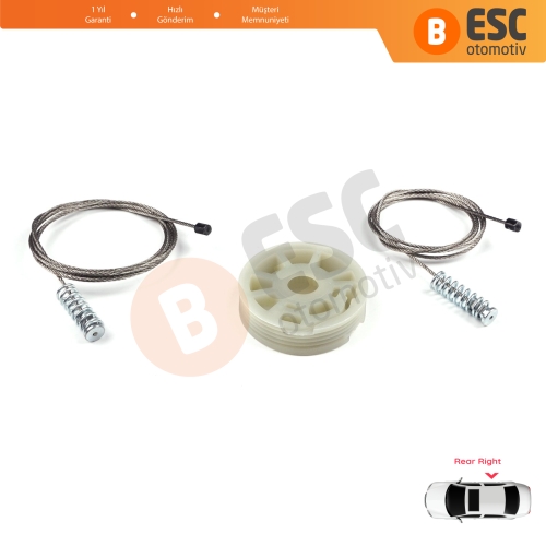 Ford Focus MK1 1998-2005 4/5 Kapı Hatchback Sedan Wagon 1143004 İçin Arka Sağ Kapı Cam Kriko Tamir Seti