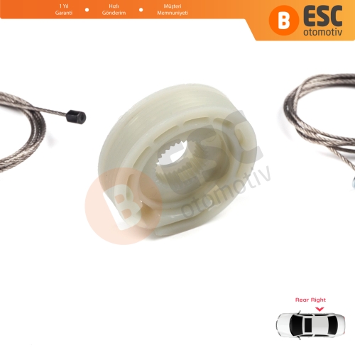 Ford Focus MK1 1998-2005 4/5 Kapı Hatchback Sedan Wagon 1143004 İçin Arka Sağ Kapı Cam Kriko Tamir Seti