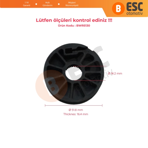 Renault Megane 1 Cabriolet İçin Sağ Kapı Cam Kriko Makarası