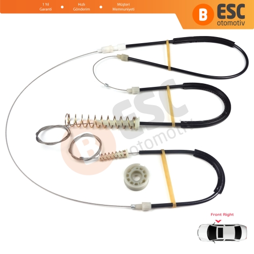 VW Scirocco MK3 137 138 2008–2017 3-Kapı Hatchback Van 1K8837462 İçin Elektrikli Ön Sağ Cam Kriko Tamir Seti