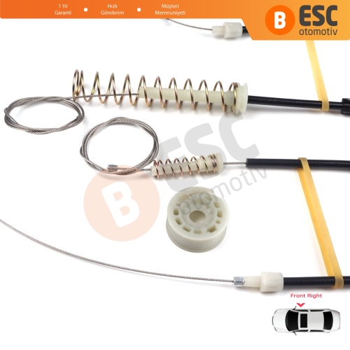 VW Scirocco MK3 137 138 2008–2017 3-Kapı Hatchback Van 1K8837462 İçin Elektrikli Ön Sağ Cam Kriko Tamir Seti