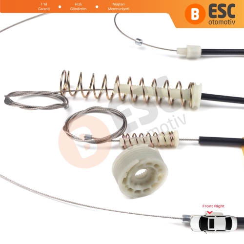 VW Scirocco MK3 137 138 2008–2017 3-Kapı Hatchback Van 1K8837462 İçin Elektrikli Ön Sağ Cam Kriko Tamir Seti