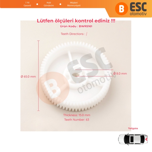 Land Rover Freelander MK1 L314 LN 1997-2006 3/5 Kapı CVH101150 İçin Elektrikli Arka Bagaj Kapı Cam Kriko Motor Dişlisi