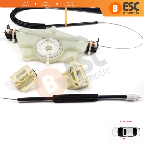 VW New Beetle C1 1C1 1997-2011 3-Kapı Hatchback 1CM898655 İçin Elektrikli Ön Sol Kapı Cam Kriko Tamir Seti