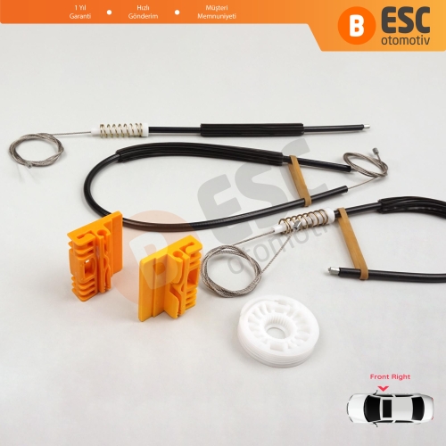 Audi A2 8Z 8Z0 1999-2005 5-Kapı Hatchback 8Z0837462 İçin Elektrikli Ön Sağ Cam Kriko Tamir Seti