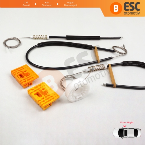 Audi A2 8Z 8Z0 1999-2005 5-Kapı Hatchback 8Z0837462 İçin Elektrikli Ön Sağ Cam Kriko Tamir Seti