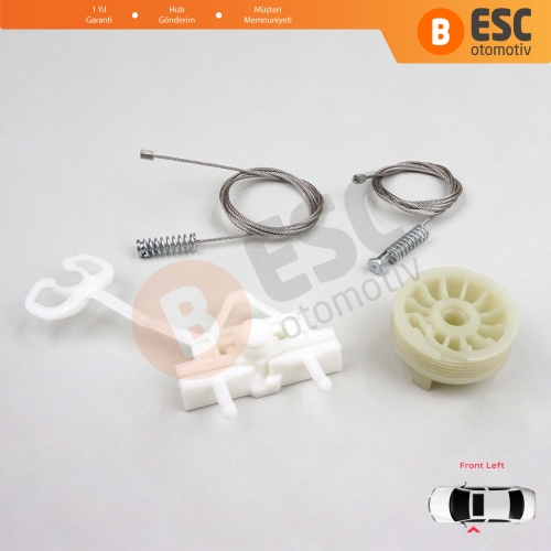 Fiat Abarth Punto Grande Evo MK3 199 2005-2024 3/5-Kapı 51723316 İçin Elektrikli Ön Sol Cam Kriko Tamir Seti