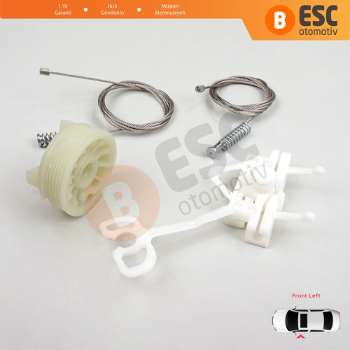 Fiat Abarth Punto Grande Evo MK3 199 2005-2024 3/5-Kapı 51723316 İçin Elektrikli Ön Sol Cam Kriko Tamir Seti