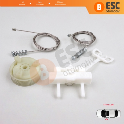 Fiat Abarth Punto Grande Evo MK3 199 2005-2024 3/5-Kapı 51723316 İçin Elektrikli Ön Sol Cam Kriko Tamir Seti