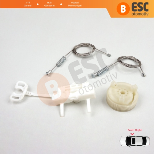 Fiat Abarth Punto Grande Evo MK3 199 2005-2024 3/5-Kapı 51723315 İçin Elektrikli Ön Sağ Cam Kriko Tamir Seti