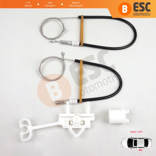 Fiat Abarth Punto Grande Evo MK3 199 2005-2024 51723324 İçin Manuel Arka Sol Cam Kriko Tamir Seti