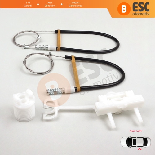 Fiat Abarth Punto Grande Evo MK3 199 2005-2024 51723324 İçin Manuel Arka Sol Cam Kriko Tamir Seti