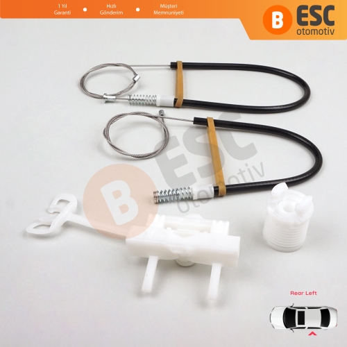 Fiat Abarth Punto Grande Evo MK3 199 2005-2024 51723324 İçin Manuel Arka Sol Cam Kriko Tamir Seti