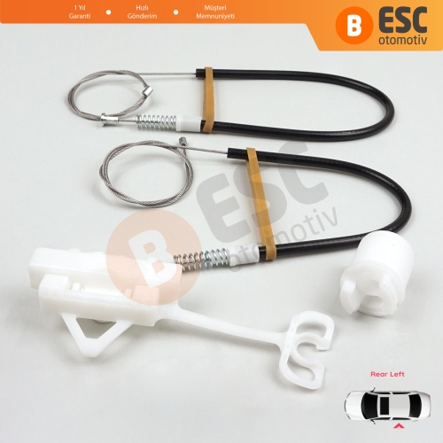 Fiat Abarth Punto Grande Evo MK3 199 2005-2024 51723324 İçin Manuel Arka Sol Cam Kriko Tamir Seti