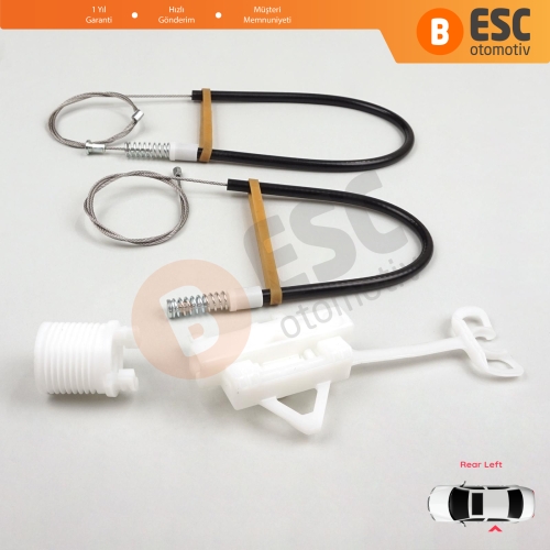 Fiat Abarth Punto Grande Evo MK3 199 2005-2024 51723324 İçin Manuel Arka Sol Cam Kriko Tamir Seti