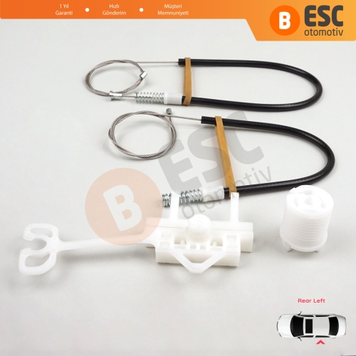 Fiat Abarth Punto Grande Evo MK3 199 2005-2024 51723324 İçin Manuel Arka Sol Cam Kriko Tamir Seti