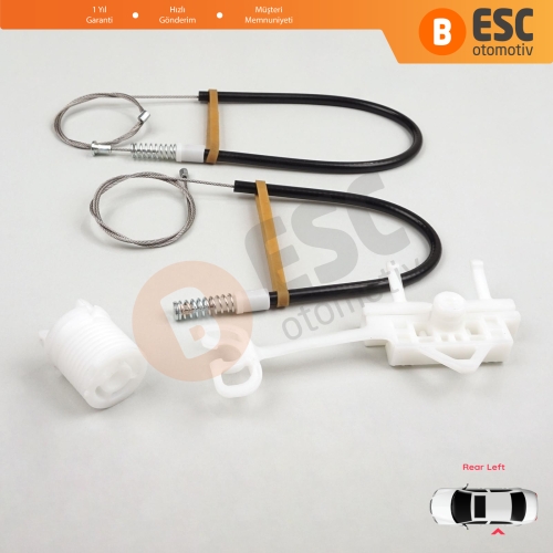 Fiat Abarth Punto Grande Evo MK3 199 2005-2024 51723324 İçin Manuel Arka Sol Cam Kriko Tamir Seti