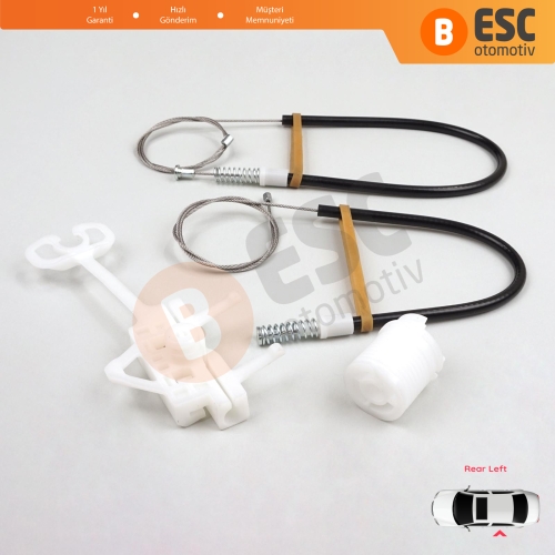 Fiat Abarth Punto Grande Evo MK3 199 2005-2024 51723324 İçin Manuel Arka Sol Cam Kriko Tamir Seti