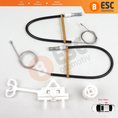 Fiat Abarth Punto Grande Evo MK3 199 2005-2024 51723323 İçin Manuel Arka Sağ Cam Kriko Tamir Seti