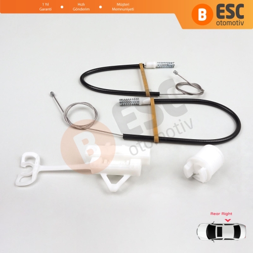 Fiat Abarth Punto Grande Evo MK3 199 2005-2024 51723323 İçin Manuel Arka Sağ Cam Kriko Tamir Seti