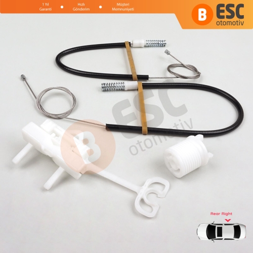 Fiat Abarth Punto Grande Evo MK3 199 2005-2024 51723323 İçin Manuel Arka Sağ Cam Kriko Tamir Seti