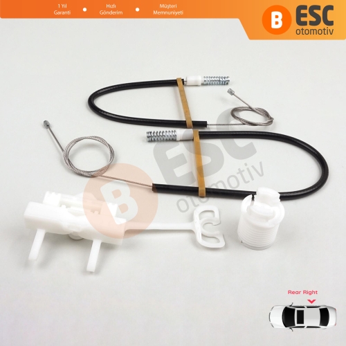 Fiat Abarth Punto Grande Evo MK3 199 2005-2024 51723323 İçin Manuel Arka Sağ Cam Kriko Tamir Seti