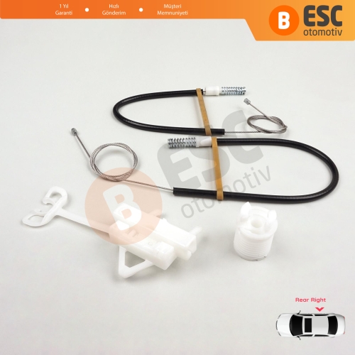 Fiat Abarth Punto Grande Evo MK3 199 2005-2024 51723323 İçin Manuel Arka Sağ Cam Kriko Tamir Seti