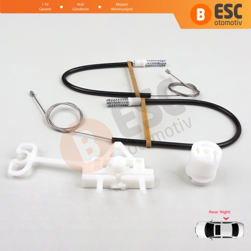 Fiat Abarth Punto Grande Evo MK3 199 2005-2024 51723323 İçin Manuel Arka Sağ Cam Kriko Tamir Seti