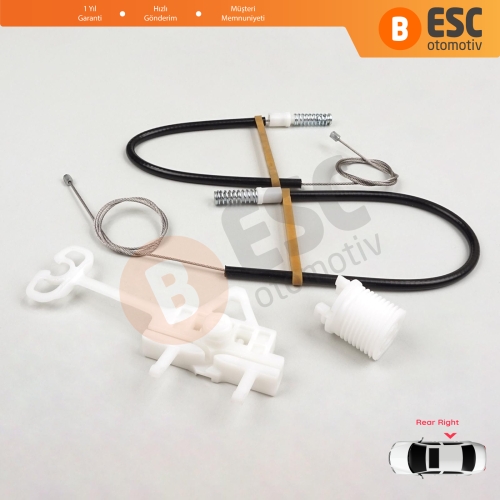 Fiat Abarth Punto Grande Evo MK3 199 2005-2024 51723323 İçin Manuel Arka Sağ Cam Kriko Tamir Seti