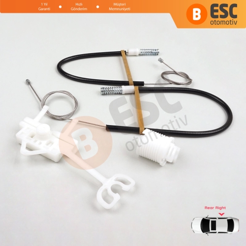 Fiat Abarth Punto Grande Evo MK3 199 2005-2024 51723323 İçin Manuel Arka Sağ Cam Kriko Tamir Seti