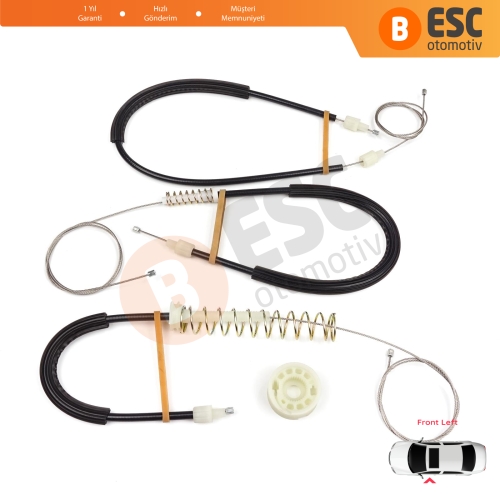 BMW 6 Serisi F06 Gran Coupe 2011-2018 51337268797 İçin Ön Sol Kapı Cam Kriko Tamir Seti