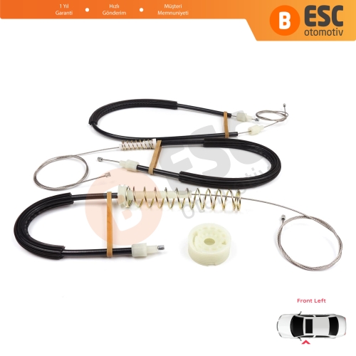 BMW 6 Serisi F06 Gran Coupe 2011-2018 51337268797 İçin Ön Sol Kapı Cam Kriko Tamir Seti