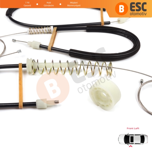 BMW 6 Serisi F06 Gran Coupe 2011-2018 51337268797 İçin Ön Sol Kapı Cam Kriko Tamir Seti