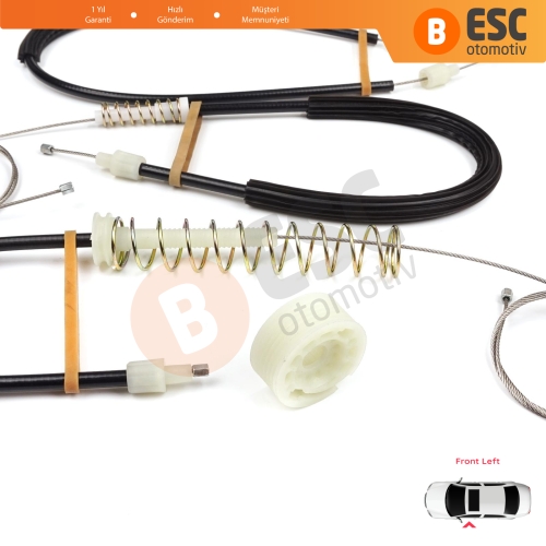 BMW 6 Serisi F06 Gran Coupe 2011-2018 51337268797 İçin Ön Sol Kapı Cam Kriko Tamir Seti