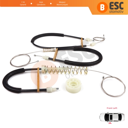 BMW 6 Serisi F06 Gran Coupe 2011-2018 51337268797 İçin Ön Sol Kapı Cam Kriko Tamir Seti