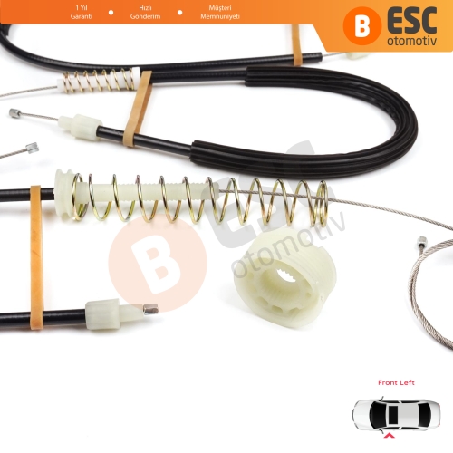 BMW 6 Serisi F06 Gran Coupe 2011-2018 51337268797 İçin Ön Sol Kapı Cam Kriko Tamir Seti