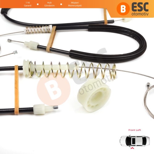 BMW 6 Serisi F06 Gran Coupe 2011-2018 51337268797 İçin Ön Sol Kapı Cam Kriko Tamir Seti