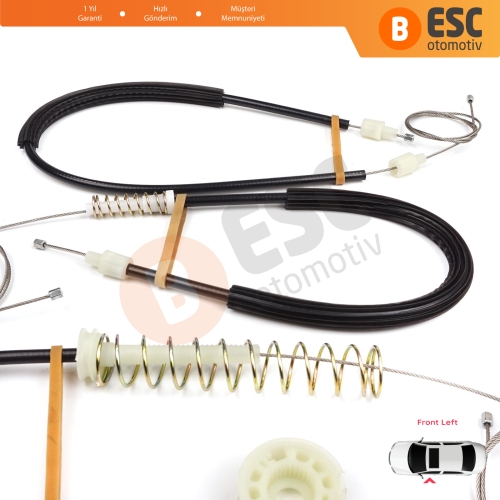 BMW 6 Serisi F06 Gran Coupe 2011-2018 51337268797 İçin Ön Sol Kapı Cam Kriko Tamir Seti