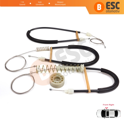 BMW 6 Serisi F06 Gran Coupe 2011-2018 51337268798 İçin Ön Sağ Kapı Cam Kriko Tamir Seti