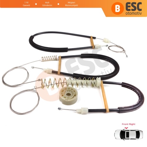 BMW 6 Serisi F06 Gran Coupe 2011-2018 51337268798 İçin Ön Sağ Kapı Cam Kriko Tamir Seti