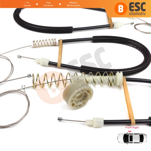 BMW 6 Serisi F06 Gran Coupe 2011-2018 51337268798 İçin Ön Sağ Kapı Cam Kriko Tamir Seti