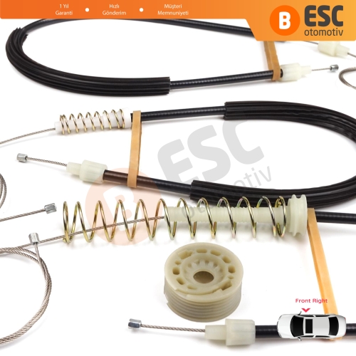 BMW 6 Serisi F06 Gran Coupe 2011-2018 51337268798 İçin Ön Sağ Kapı Cam Kriko Tamir Seti