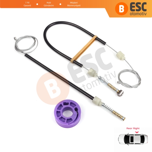 VW Phaeton 3D MK1 2002-2016 SWB Kısa Şase 3D4839756 İçin Arka Sağ Kapı Cam Kriko Tamir Seti