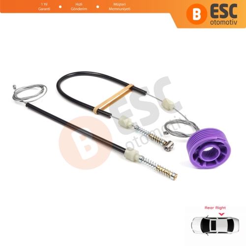 VW Phaeton 3D MK1 2002-2016 SWB Kısa Şase 3D4839756 İçin Arka Sağ Kapı Cam Kriko Tamir Seti