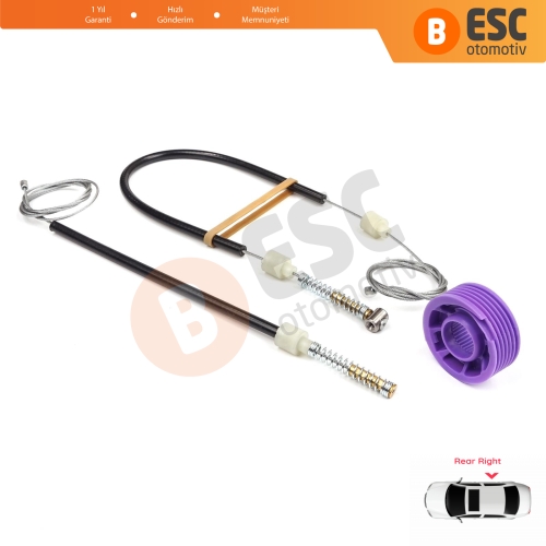 VW Phaeton 3D MK1 2002-2016 SWB Kısa Şase 3D4839756 İçin Arka Sağ Kapı Cam Kriko Tamir Seti