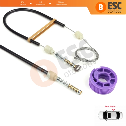 VW Phaeton 3D MK1 2002-2016 SWB Kısa Şase 3D4839756 İçin Arka Sağ Kapı Cam Kriko Tamir Seti