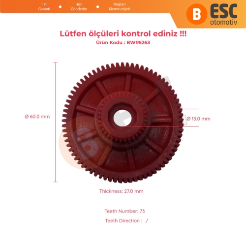 Ford Tourneo Custom İçin Cam Kriko Motor Dişlisi BK21V23201AD