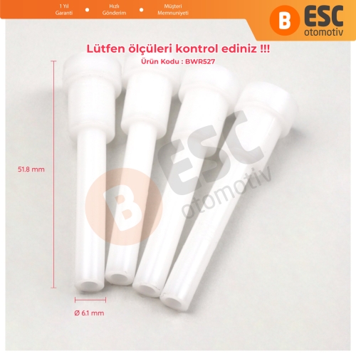 Peugeot 406 Audi A6 C5 A4 B6 B7 Seat Exeo 3R Arosa 6H VW Lupo Transporter T5 BMW X5 E53 Ford Focus MK1 İçin 4 Adet Cam Kriko Kablo Ucu Halat Dübeli