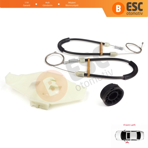 Citroen C-Elysee DD Peugeot 301 2012-On 9677416980 İçin Ön Sol Kapı Cam Kriko Tamir Seti